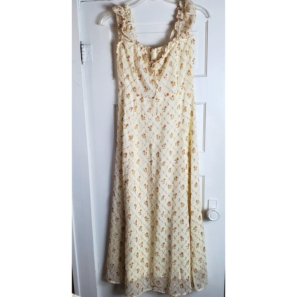 Noralee Women's Nancy Dress Size XS Floral With Metallic Thread Romantic NWTG